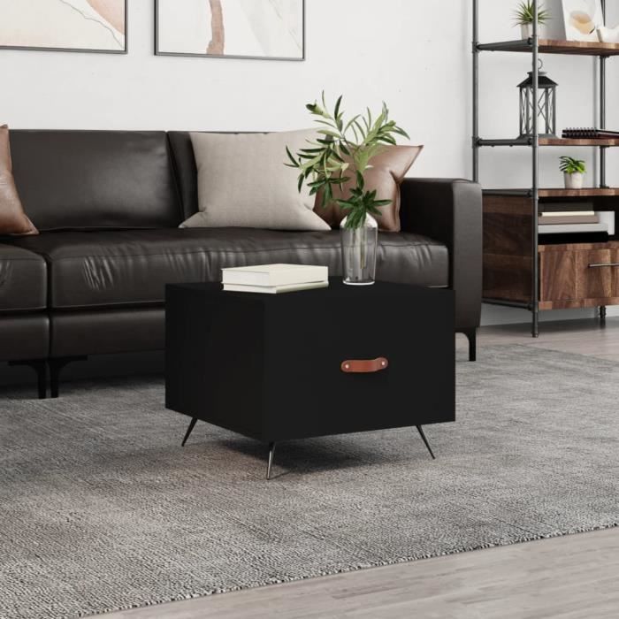 VidaXL Table basse Noir 50x50x40 cm Bois d'ingénierie 829334