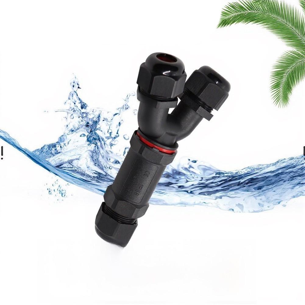 5pcs Y-Type Waterproof Wire Connector 5 Cores Socket Connector For Outdoor Dustproof Moisture-proof UV-resistant Nylon Connector