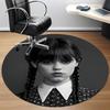 1PC Wednesday Addams Office Round Area Rug, Indoor Mat Suitable For Office, Under Office Chairs Bedroom Living Room Home Decor, Room Deco110