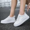 BKQU Leather Women's White Casual Shoes Woman Vulcanized Sneakers Slip on Sports Shoes Walking Running Platform Flats Footwear