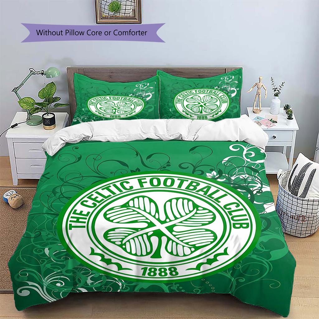 Celtic Football Club Pattern Bedding,Quilt Set Quilt Cover Pillowcase Home Birthday Gift(1 * Duvet Cover + 2 * Pillowcase, Without Core)