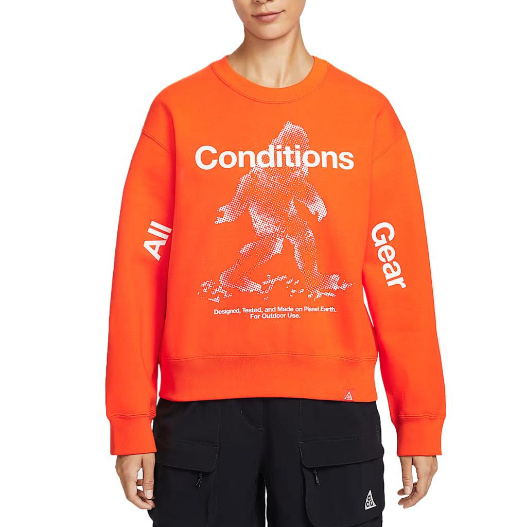 Nike ACG Series Tuff Fleece Water-Resistant Fleece Long Sleeve Regular T-Shirt Women tops IO9404-819