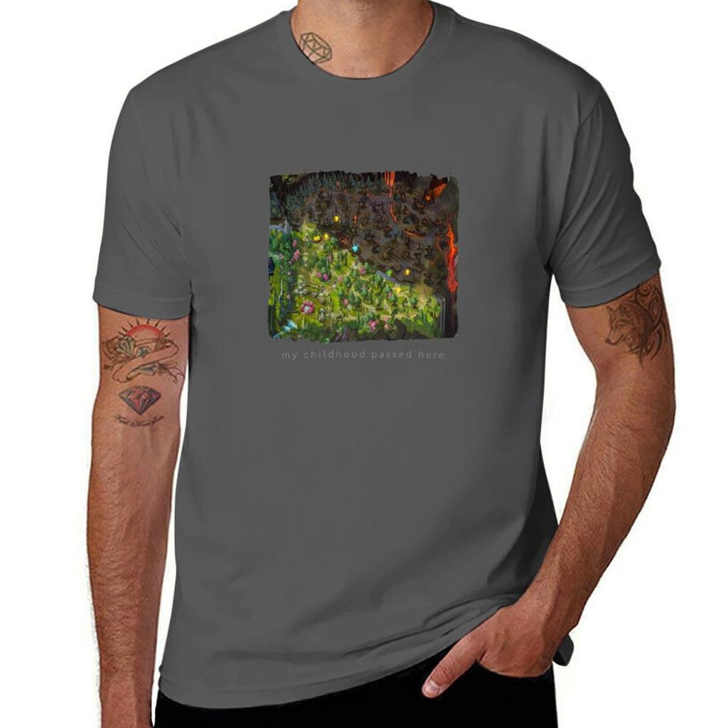 Map Dota 2 Merch Mid Top Bottom Line TShirt Big Size Short Sleeve Tee For Unisex TShirt