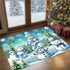 1pc Festive Snowman Welcome Doormat - Indoor/Outdoor Flannel Mat for Christmas, High-Quality, Machine Washable, Ideal for Kitche