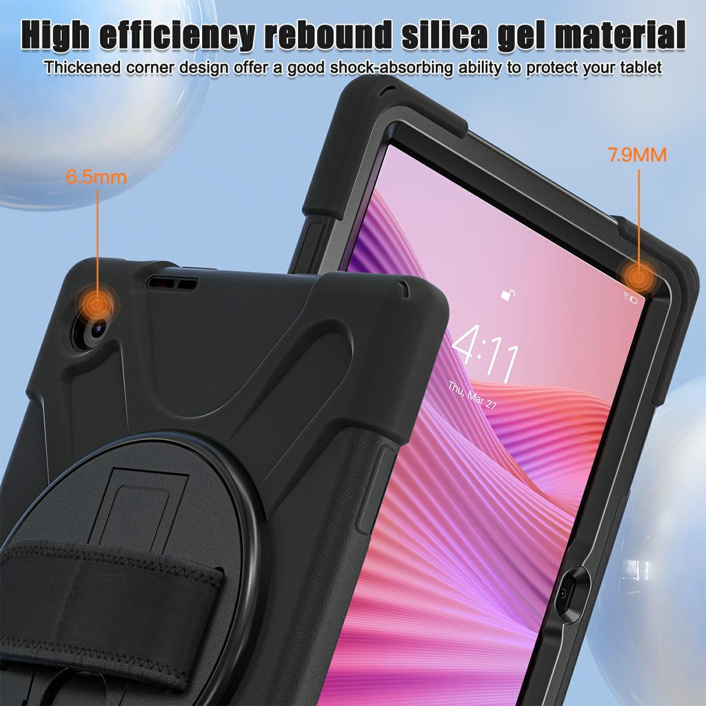 Για Lenovo Tab 10.1 (2025) TB311XU/Zhaoyang K10C Θήκη Περιστρεφόμενη Βάση Kickstand PC+Σιλικόνη Λουράκι Χειρός Κάλυμμα Tablet