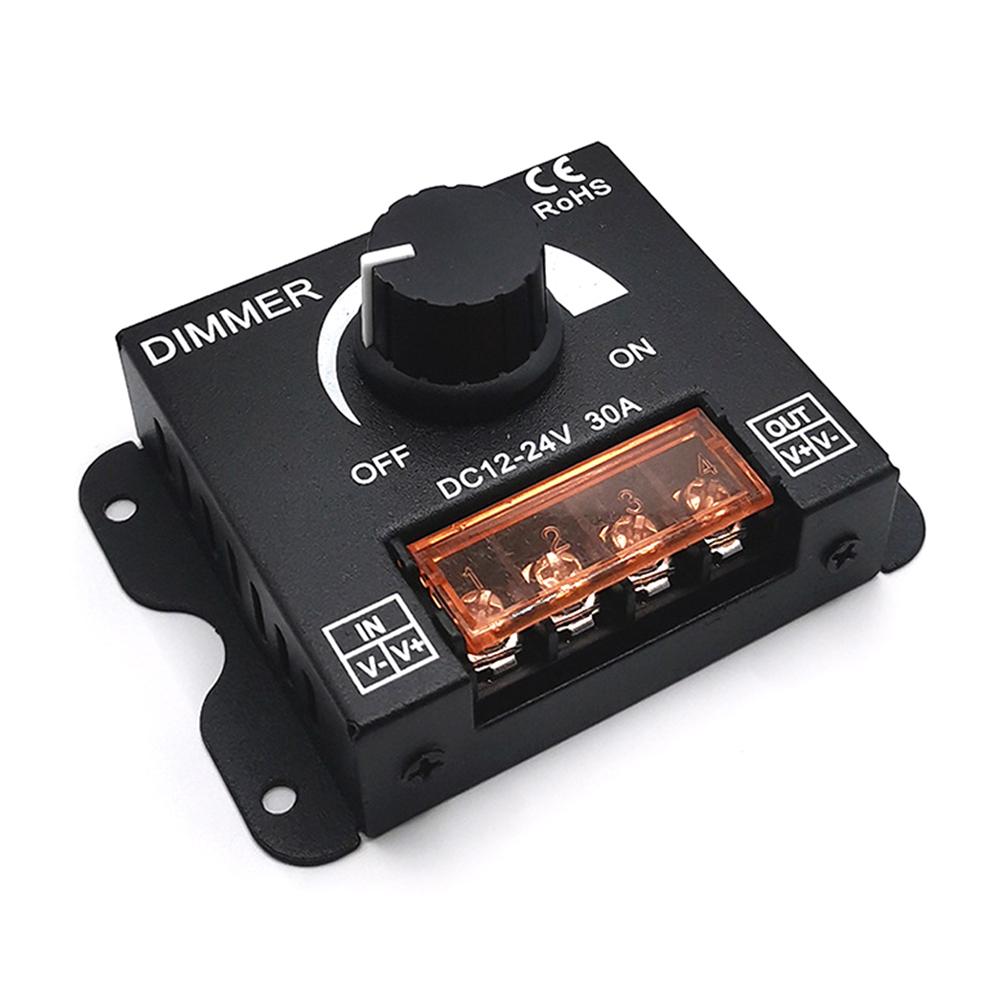 For RV Single Color LED Light LED Dimming Car Strip Light LED Dimmer Switch DC 12V 24V 8A/30A Brightness Adjustable Controller