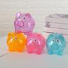 Piggy Bank Transparent Visible Cute Cartoon Pig Shape Money Saving Box for Daily Life