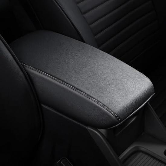 AOMSAZTO Console Covers For 2017- Ford Escape Armrest Covers For Ford Escape Leather Black