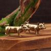 Vintage Brass Mini Pig Figurine Handmade Retro Desk Ornament Tea Pet for Living Room Desktop Home Decor Collection Gift