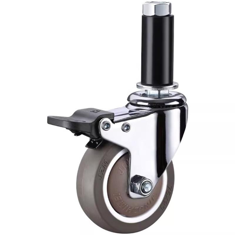 4 Stück Vierkantrohr Universalrad Lenkrolle Ersatzmöbel Drehräder Rollen Kofferrad Rolle Einfach zu installieren