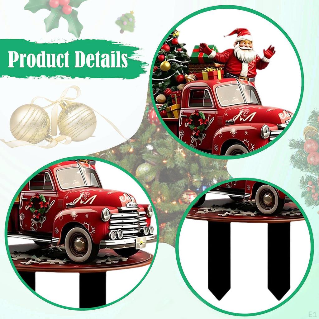 Christmas Yard Sign Garden Stake Decorative 30cm Santa Decoration for Patio Lawn