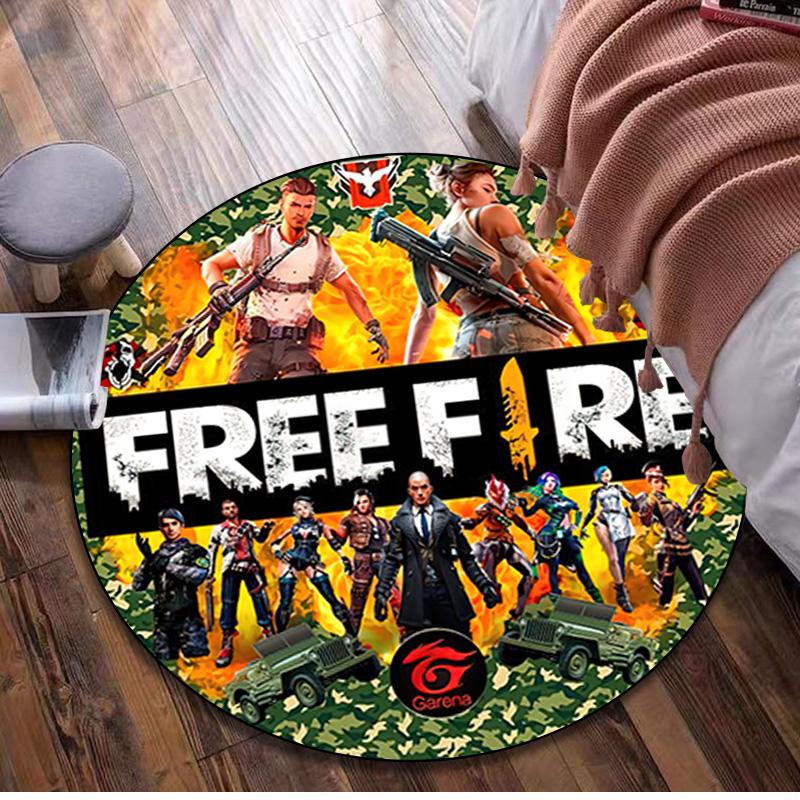 

Free Fire Circular Rug - Office Decorative Carpet For Living Room Bedroom Door Mat Floor Rug Computer Chair Area Rug 80x80cm( 31x31in)