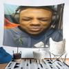 Wall Tapestry Funny Emojis Headphones Boys' Tapestries Fun Internet Memes Printed Hanging Fabrics Living Room