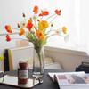 Stem Elegant Realistic Artificial Papaver Rhoeas Silk Plants Fake Poppies Flowers Faux Bouquet
