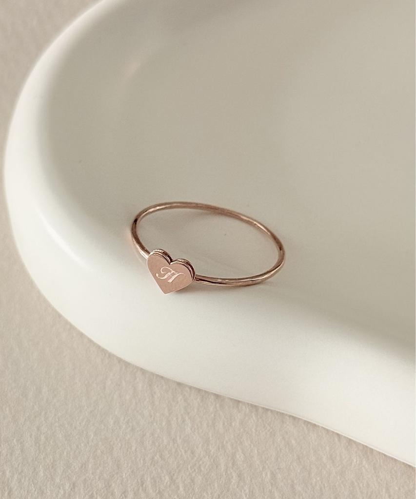 Judien 14K 18K Moment Heart Engraved Ring