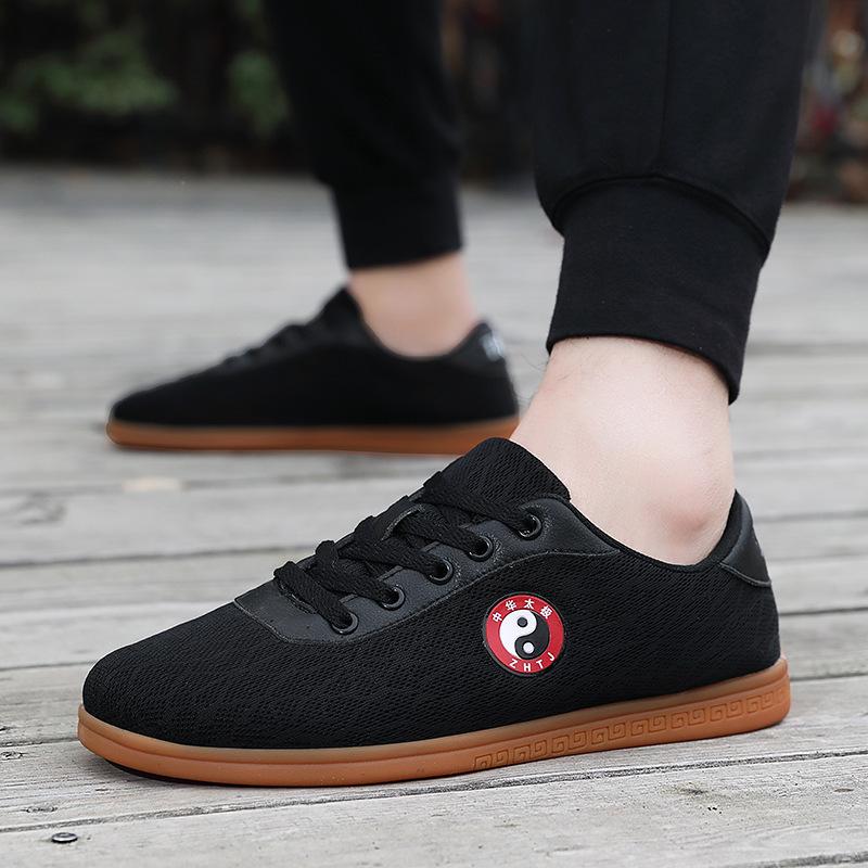 Spring New Tai Chi Shoes Soft Mesh Beef Tendon Sole Martial Arts Kung Fu Shoes Fitness Shoes