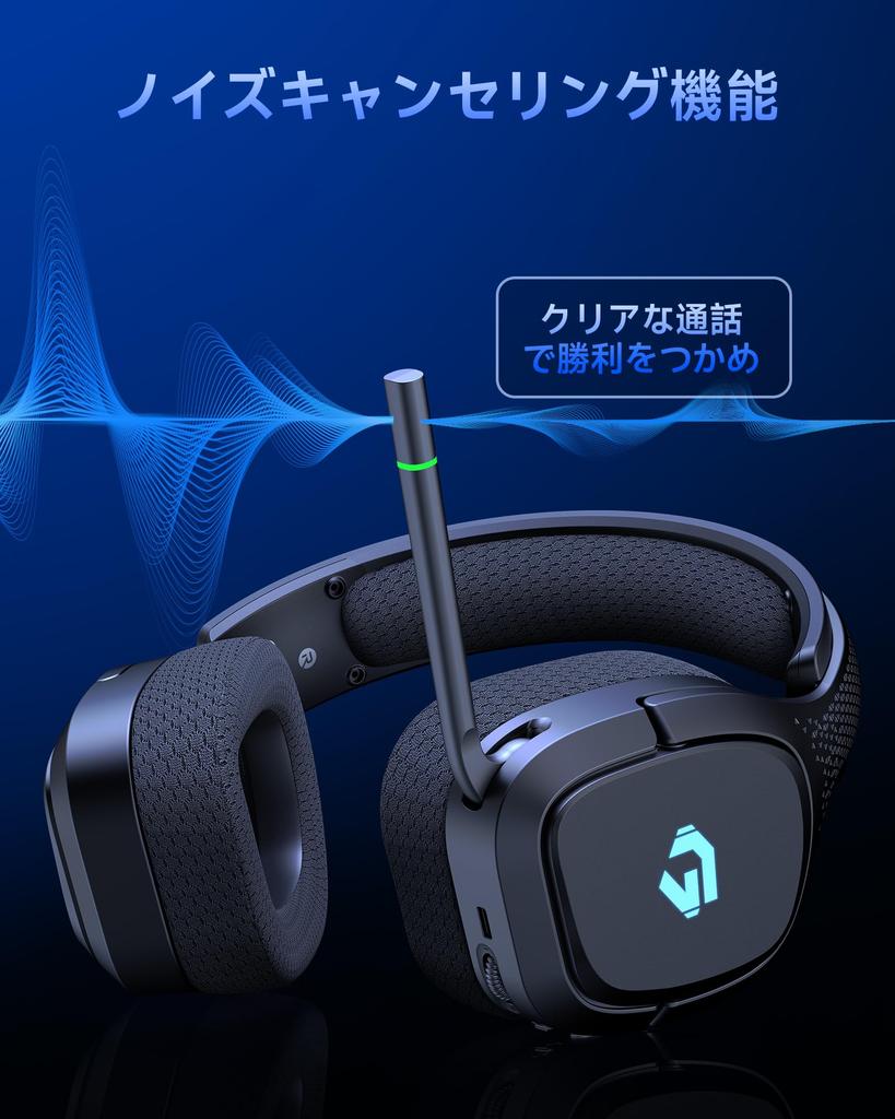 Gaming Headset Connection Wireless Headphones Low Latency 50mm Drivers Low Latency PS5 Headset 40H Rotating Function with Rotating Fit Compatible with