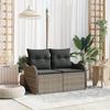 2-seater Garden Sofa with Cushions Grey In Poly Rattan 42006714