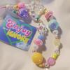 Colorful Beaded Phone Straps 14cm DIY Graffiti Acrylic Star Anti-Lost Phone String Key Chain