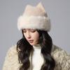 Korean Style Cute Cat Ears Plush Knit Hat Autumn Winter Warm Casual Beanie