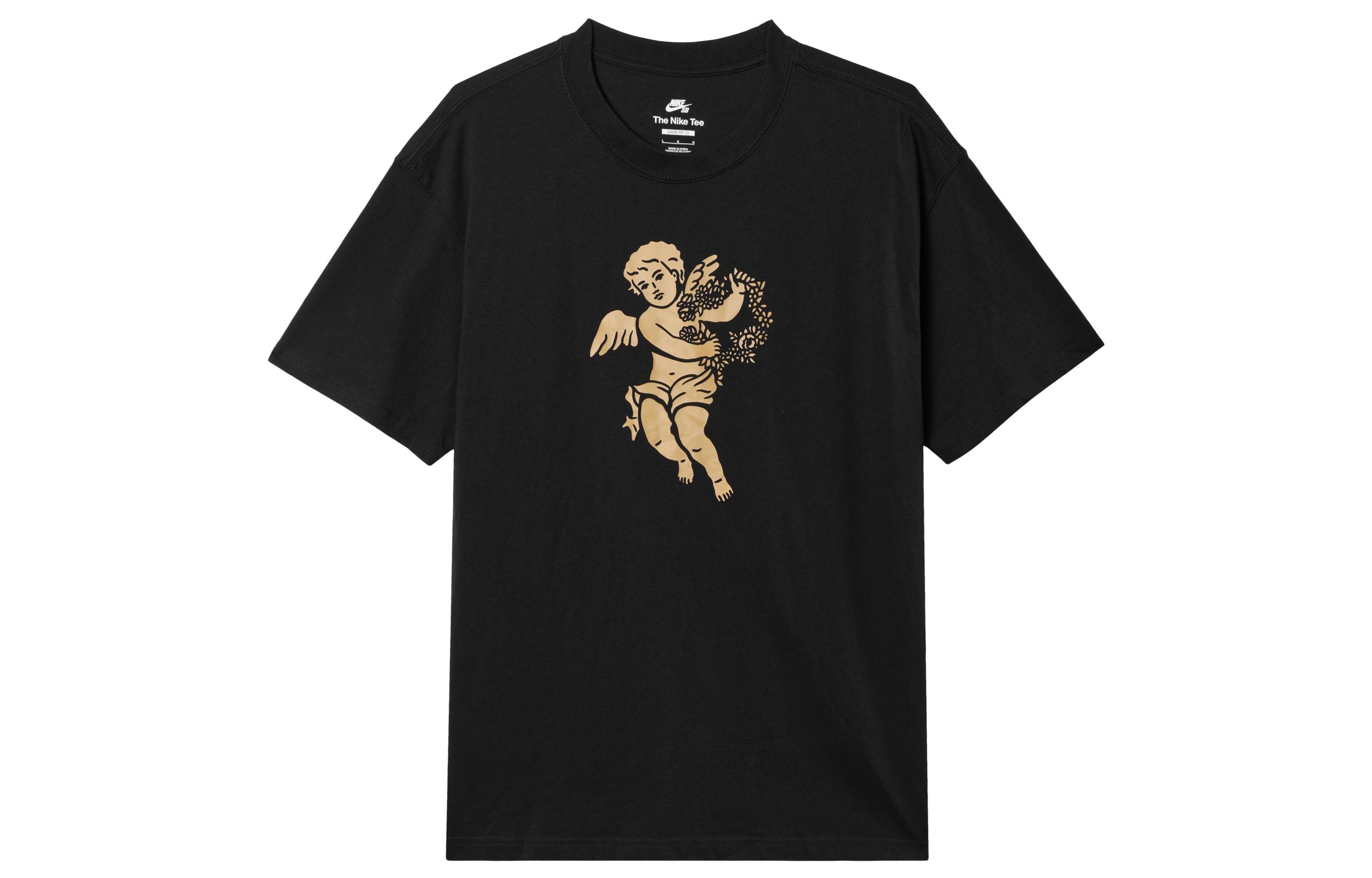 

Nike T Shirts Men s Black Crew Neck Moderate Straight Fit DJ1219-010 M