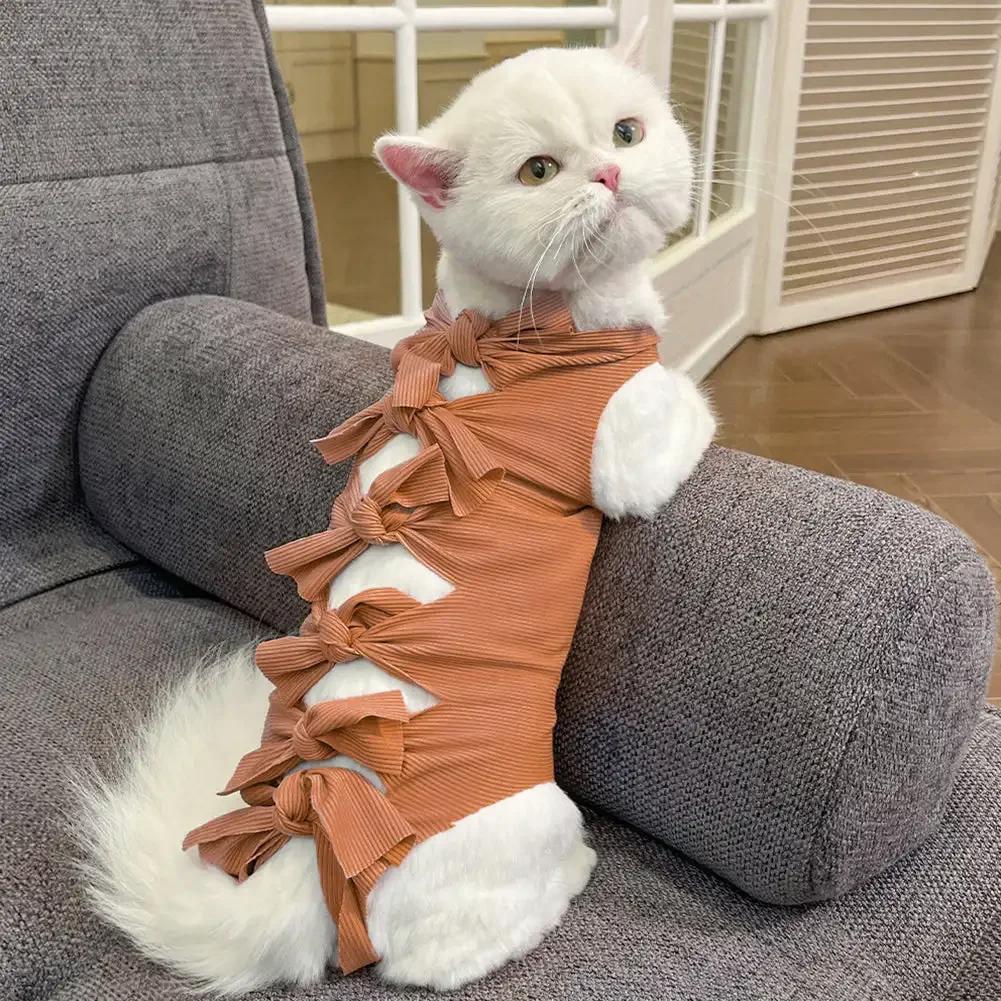 Breathable Cats Anti-licking Sterilization Clothes Pet Recovery Suit for Small Cat Weaning Kitten Anti-scratch Body Strap Vest