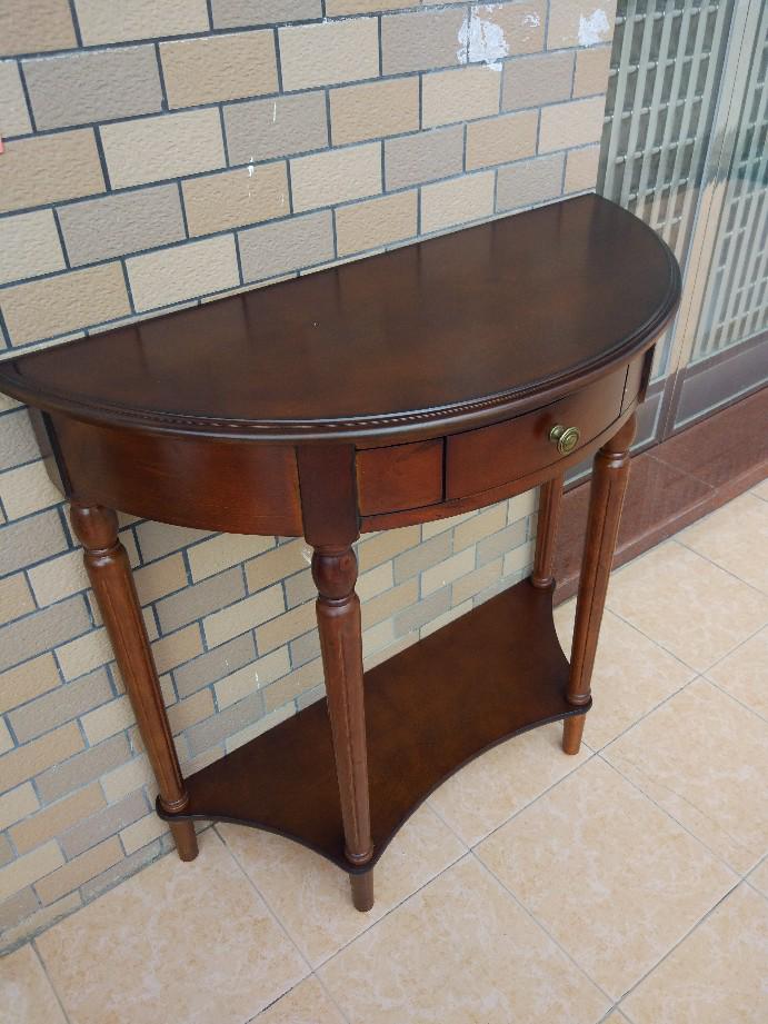 European Solid Wood Console Cabinet, Long Hallway Table, Semicircular New Chinese Style