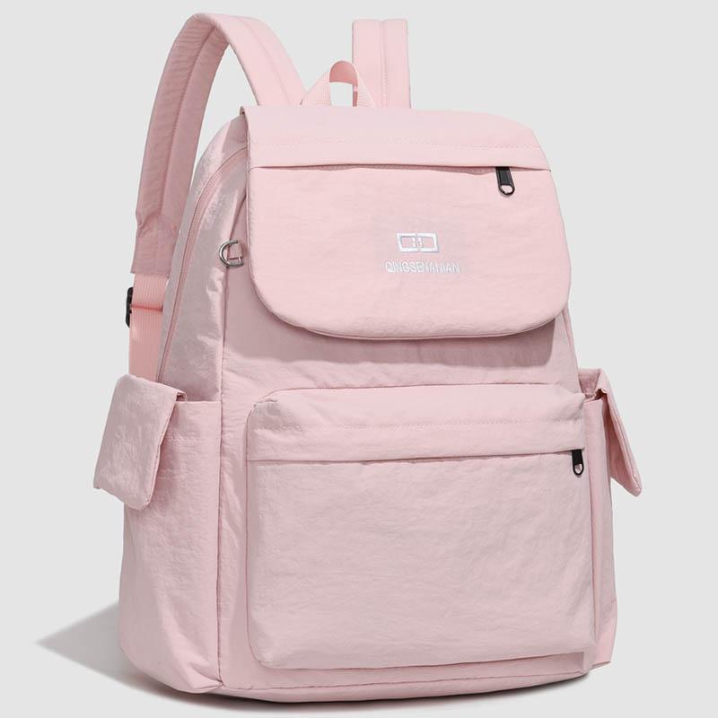 Solid Color Backpack Travel Outdoor Backpack Sports Student Schoolbag