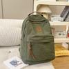 Schoolbag Corduroy Backpack Female Simple Large Capacity Junior High School Student School Bag American High School Retro Backpack Computer Bag