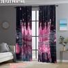 2pcs, Curtains 2D plane printing Pink Princess Crown Window Polyester Easy Install (without rod) Decorations Outdoor Use for