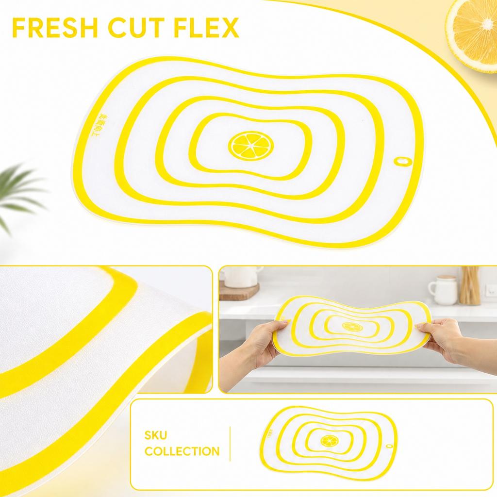 Large Flexible Frosted Plastic Cutting Board for Kitchen, Transparent Prep Surface