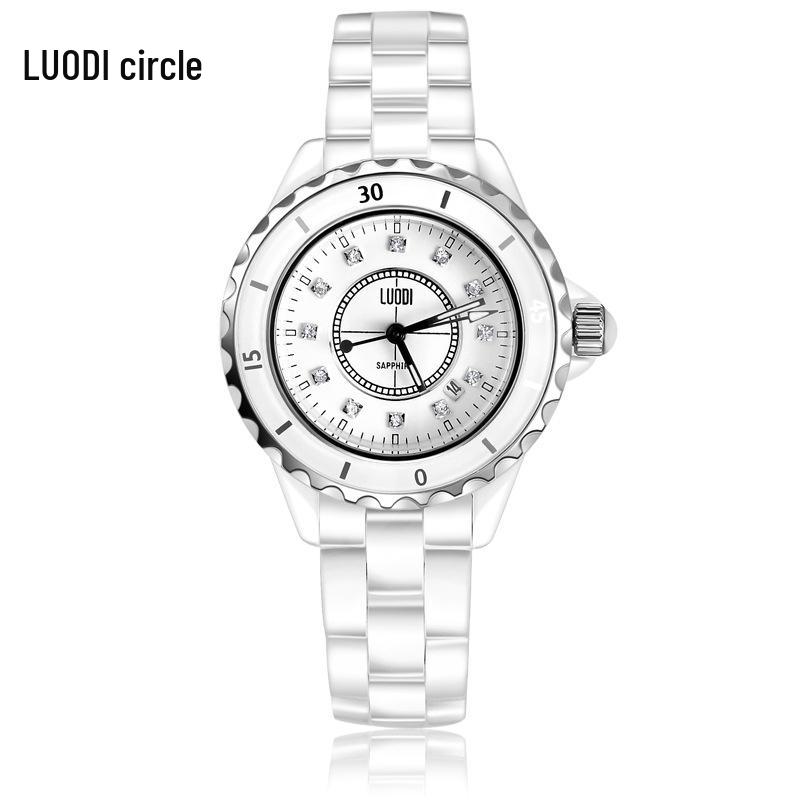 

Genuine Women s Luminous Waterproof White Ceramic Wristwatch - Classic Fashion Trend