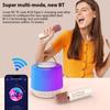 Karaoke Machine Mini Wireless Microphone and Speaker Set with 2 Microphone Home KTV Set LED Color