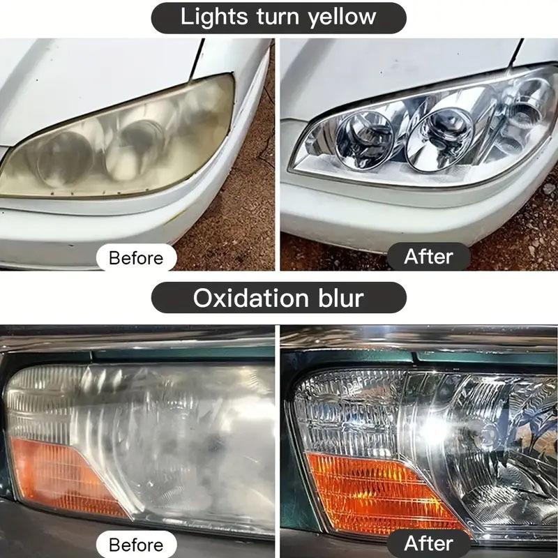 Car Headlight Restoration Kit, Remove Scratches & Yellowing, Anti-Oxidation Polish Paste, Foggy Lens Repair, Long-Lasting UV Protection Coating