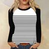 Dámské módní ležérní tričko s raglánovými rukávy, kulatým výstřihem, dlouhým rukávem, volné, s potiskem, dámský top