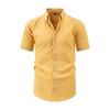 Summer Men's Short-sleeved Shirt Wrinkled Striped Shirt Lapel Casual Fashion Retro Fashion Versatile Cardigan