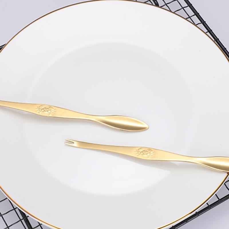 Durable Steel Crabs Cracker Pick Multipurpose Kitchen Utensils Lobster Fork Spoon For Seafood Lover And Home Cooking