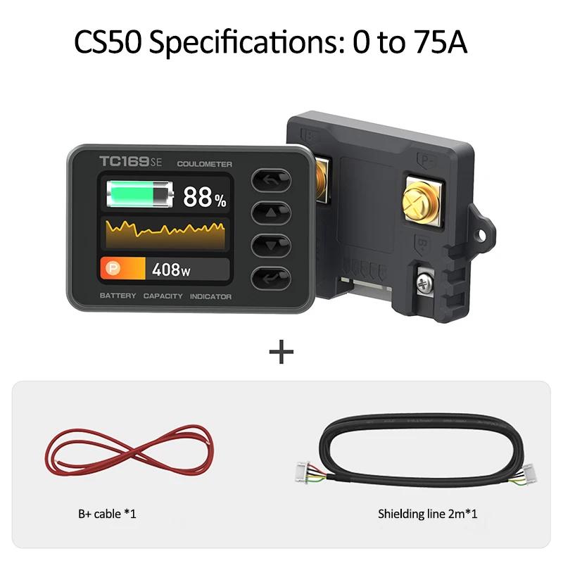 TC169SE High Precision Coulombmeter DC6-60V Color Screen Lithium Battery Capacity Tester Indicator Power Meter Ammeter Voltmeter