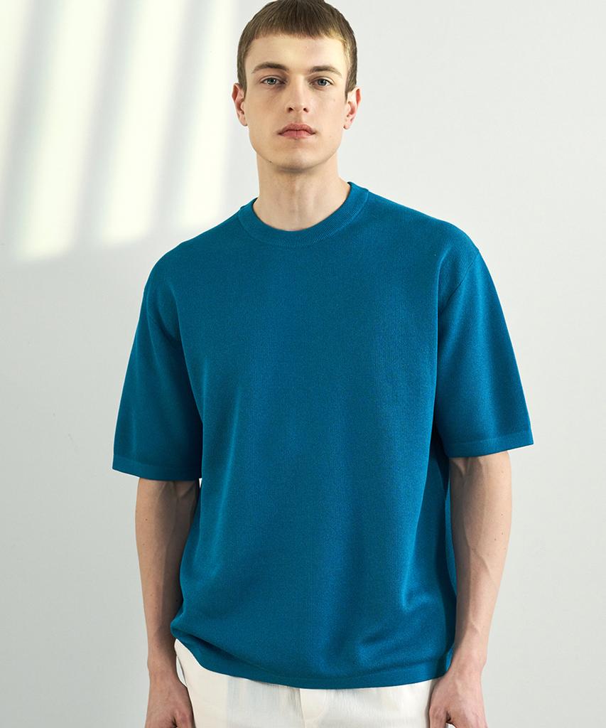 210EDIT Architecture Round Knit_Zd2Sw111_Blu