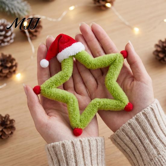 Wall Window Decorations Christmas Star Ornament, Plush Iron Hanging Decor for Tree Art Ornaments Shop, Festive Holiday Pendant Home Party Fireplace