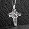 Stainless Steel Irish Celtic Knot Cross Pendant Necklace for Men Women Fashion Lucky Amulet Jewelry