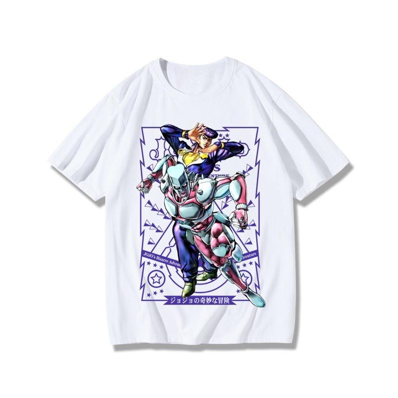 JoJos Bizarre Adventure Animation Derivatives TShirt Jotaro Kujo Star Platinum Kira Yoshikage Printing Mens and Womens Tops