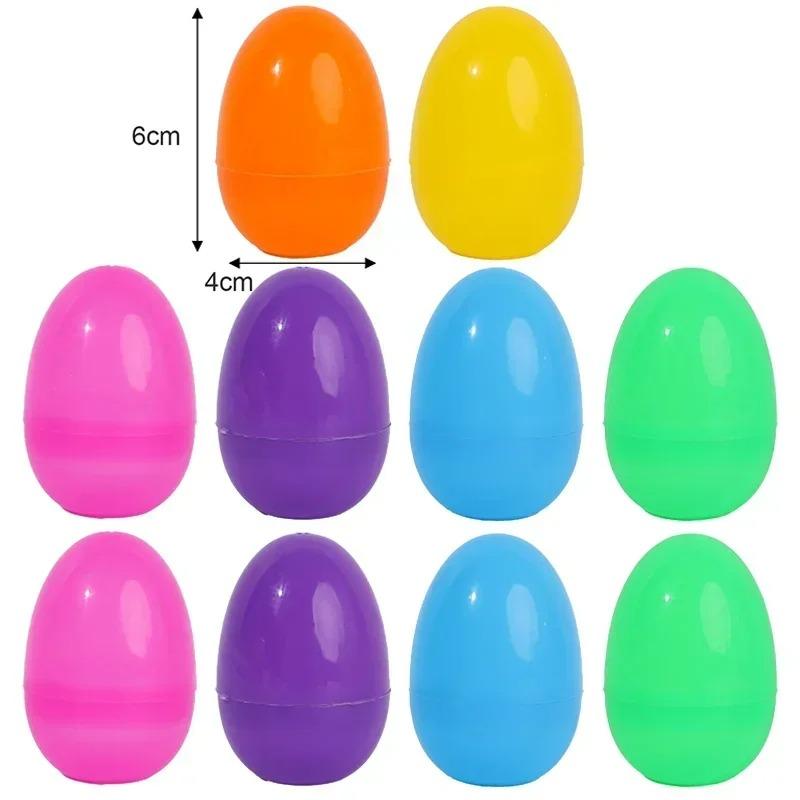 

Empty Easter Eggs Fillable Decoration Plastic Egg Kids Toy Gift Colorful Packaging Box Easter Party Hunt Game Props DIY Craft 10PCS