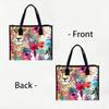 Floral Leopard Print Tote Bag Large Capacity Fashion Shoulder Bag for Shopping Travel