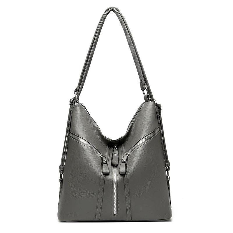 WTEMPO Dámská taška Módní taška přes rameno Jednoduchá taška přes rameno Velkokapacitní měkká kožená taška na tři použití