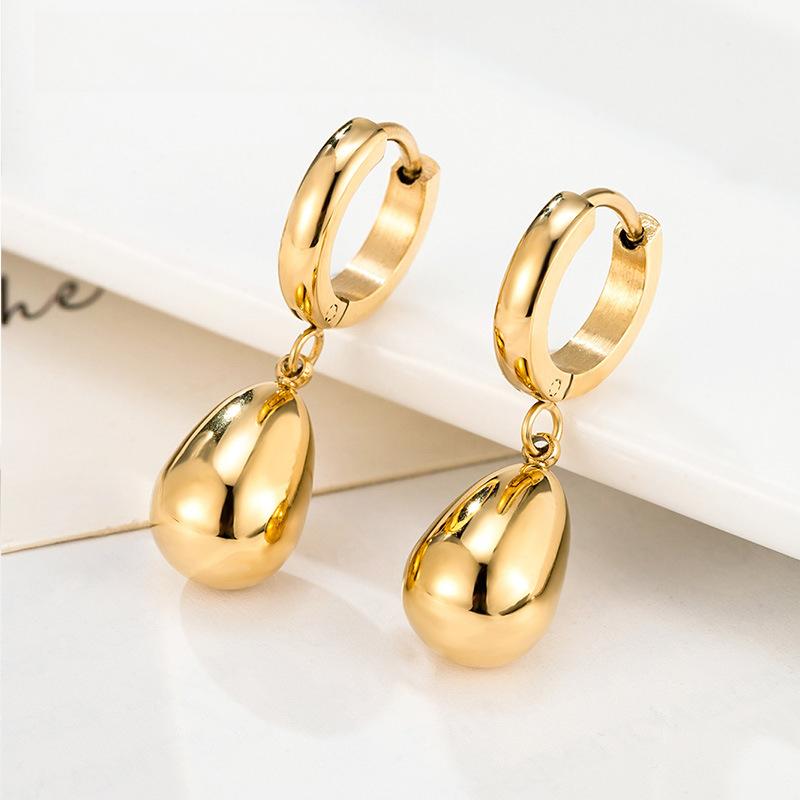 Water Drop Titanium Steel Earrings Women's High-end Earrings Niche Light Luxury Ins Jewelry