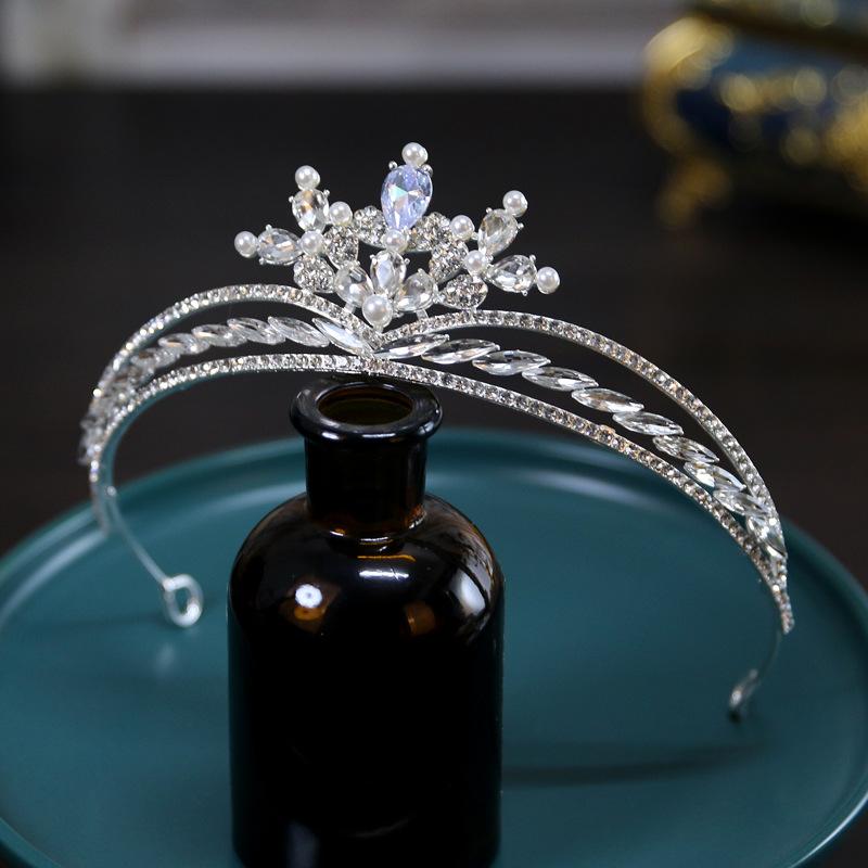 

Korean New Compact Bridal Wedding Crown Tiara Zircon Crown Tiara Hair Accessories Main Wedding Accessories