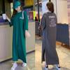Women's Shirt Dresses Round Neck Half Sleeve T-shirt Dress Loose Letter Printed Plus Size Long Dress