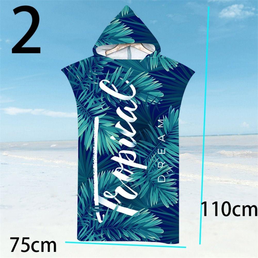 Surf Poncho Microfiber Beach Towel Hooded Quick Dry Bath Towel Fashion Absorbent Swimming Bathrobe Unisex