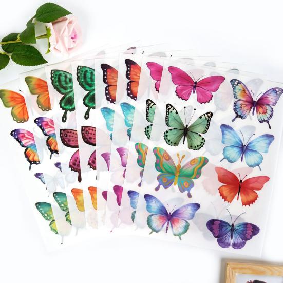 8 Sheets Watercolor Butterfly Wall Decals Peel And Stick 2D Butterfly